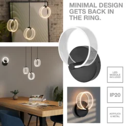 Lámpara colgante LED Decor Circle de OSRAM, 2 luces, CCT, negro
