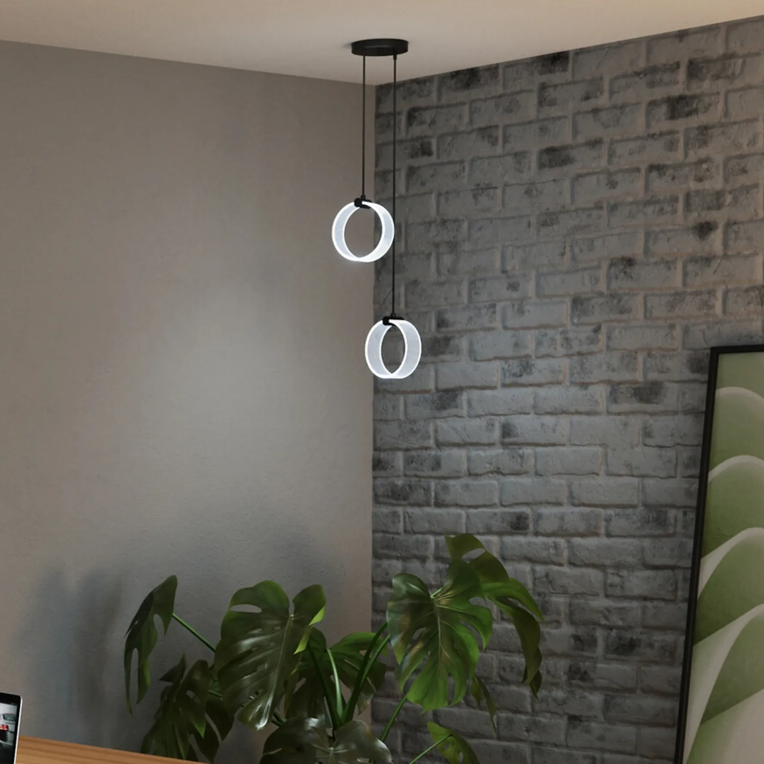 Lámpara colgante LED Decor Circle de OSRAM, 2 luces, CCT, negro