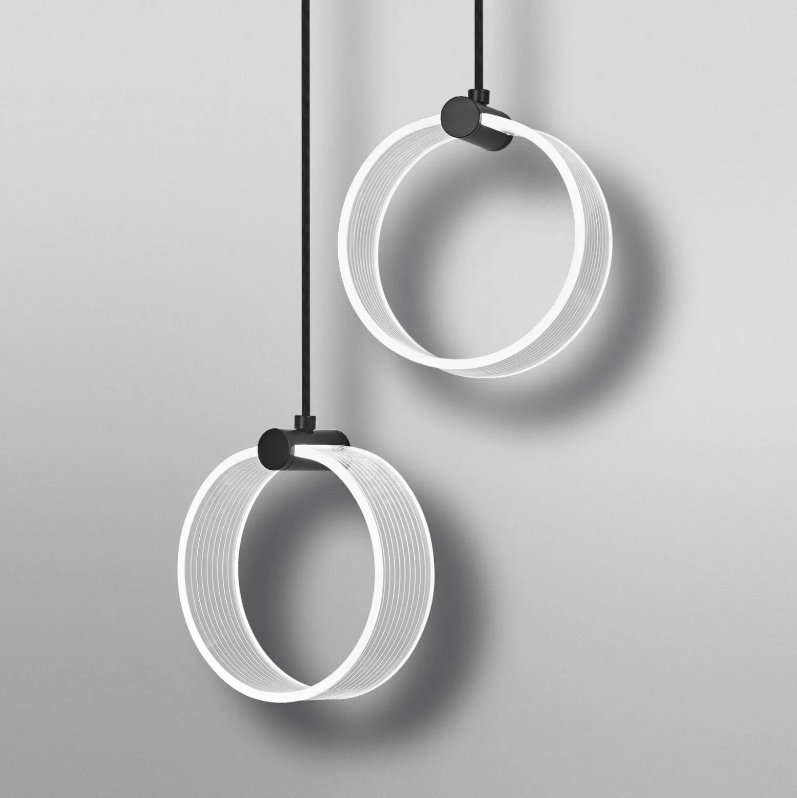Lámpara colgante LED Decor Circle de OSRAM, 2 luces, CCT, negro