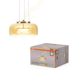 Lámpara colgante LED DECOR GLOW de OSRAM, ámbar/dorado, Ø 38 cm, luz hacia