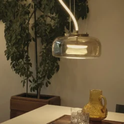 Lámpara colgante LED DECOR GLOW de OSRAM, ámbar/dorado, Ø 38 cm, luz hacia