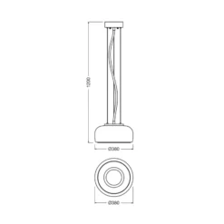 Lámpara colgante LED DECOR GLOW de OSRAM, ámbar/dorado, Ø 38 cm, luz hacia
