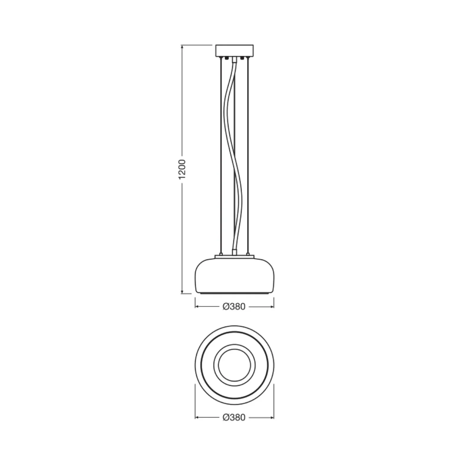 Lámpara colgante LED DECOR GLOW de OSRAM, ámbar/dorado, Ø 38 cm, luz hacia