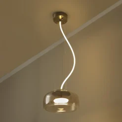 Lámpara colgante LED DECOR GLOW de OSRAM, ámbar/dorado, Ø 38 cm, luz hacia