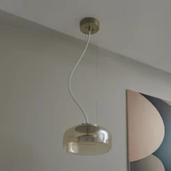 Lámpara colgante LED DECOR GLOW de OSRAM, ámbar/dorado, Ø 38 cm, luz hacia