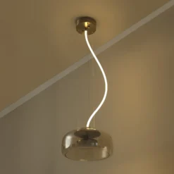 Lámpara colgante LED DECOR GLOW de OSRAM, ámbar/dorado, Ø 38 cm, luz hacia