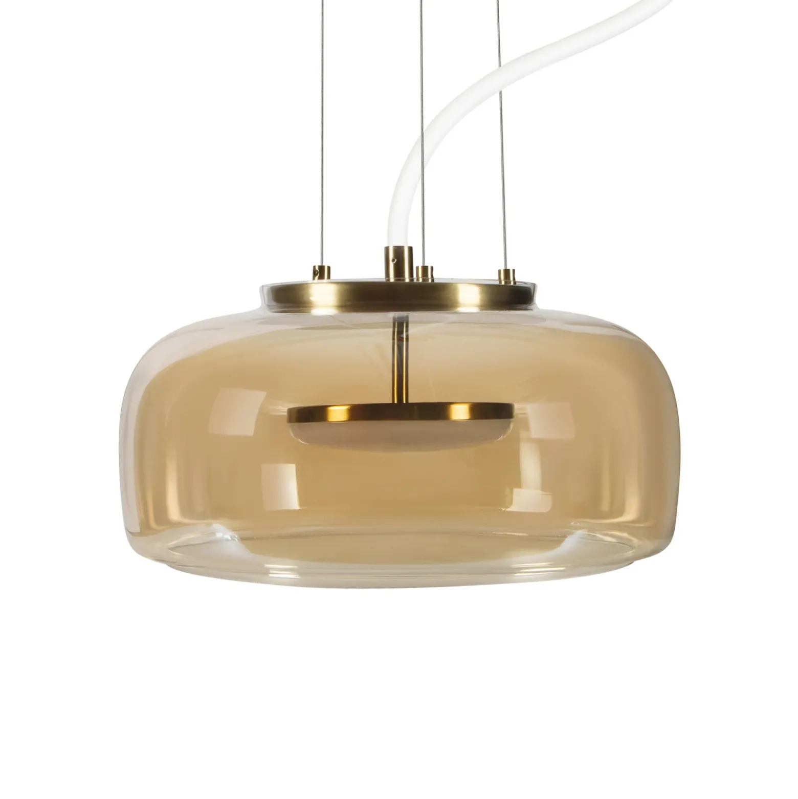 Lámpara colgante LED DECOR GLOW de OSRAM, ámbar/dorado, Ø 38 cm, luz hacia
