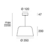 Lámpara colgante LED Delfi_P, negra, Ø 35 cm, metal