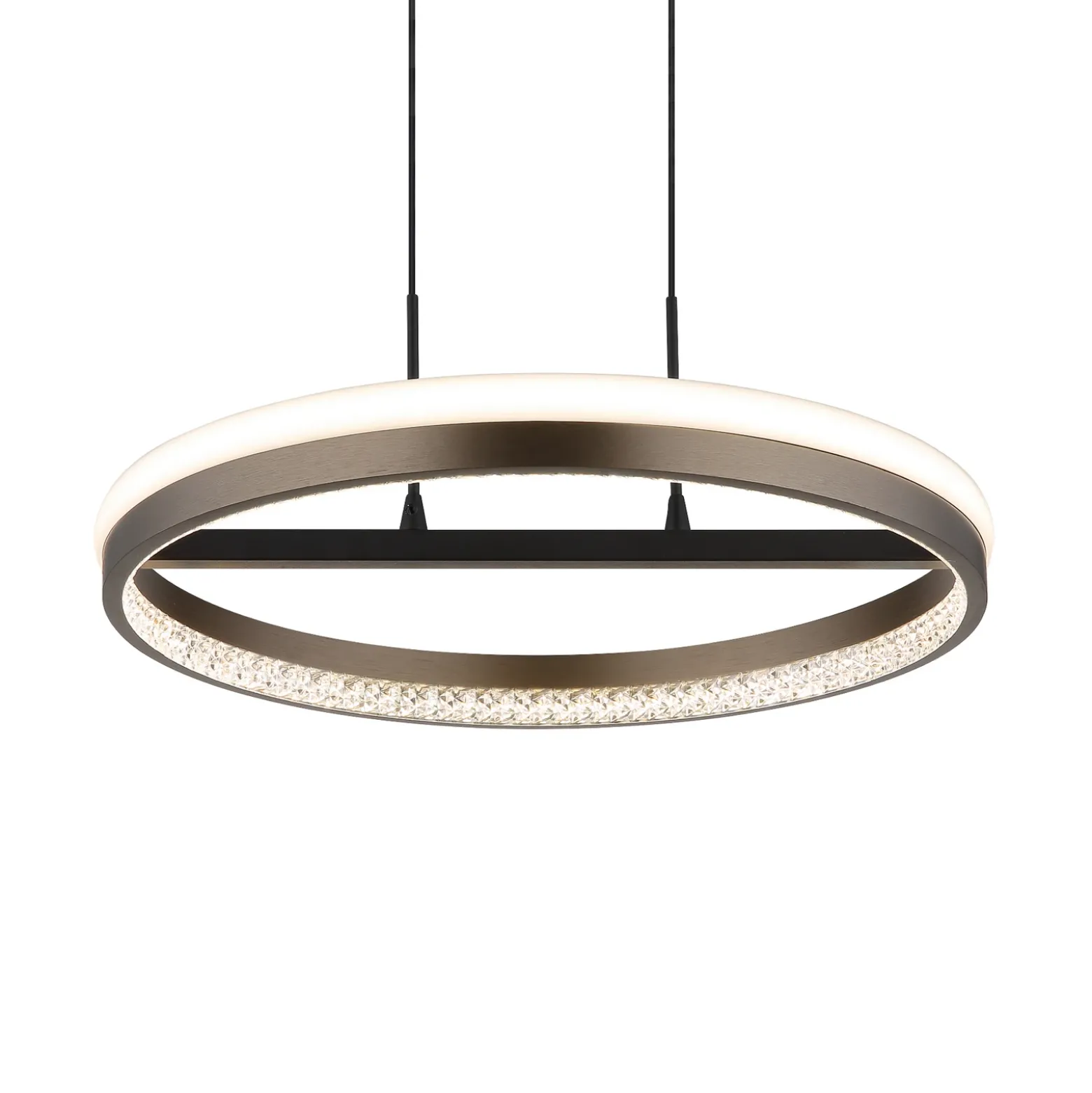 Lámpara colgante LED Della, Ø 40 cm, gris oscuro, metal