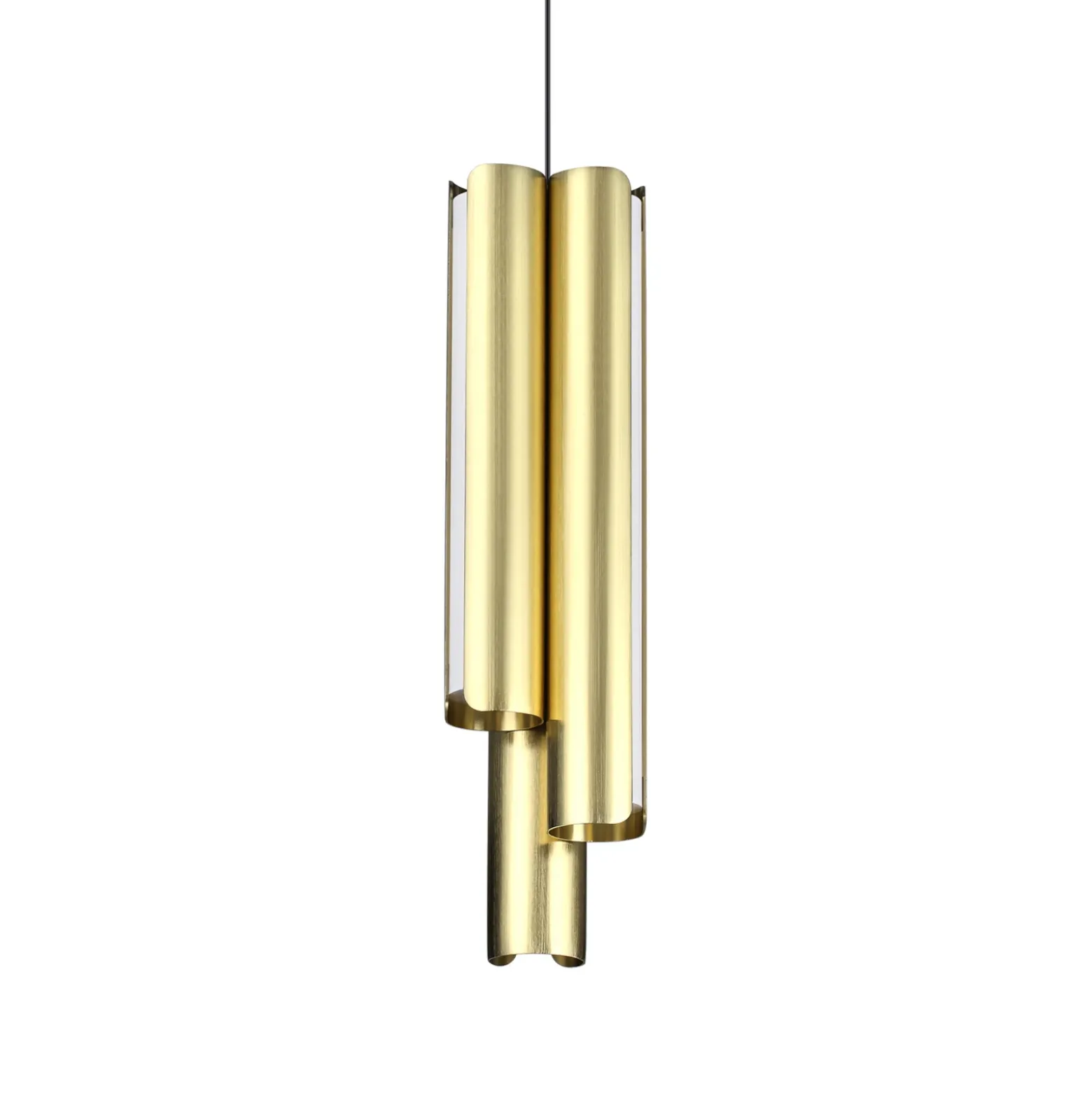 Lámpara colgante LED Dorica de IDEAL LUX, latón, Ø 9 cm, metal, 3 luces