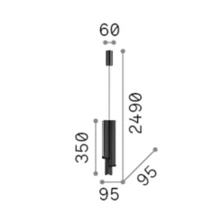 Lámpara colgante LED Dorica de IDEAL LUX, blanca, Ø 9 cm, metal, 3 luces