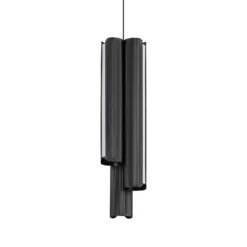 Lámpara colgante LED Dorica de IDEAL LUX, negra, Ø 9 cm, metal, 3 luces