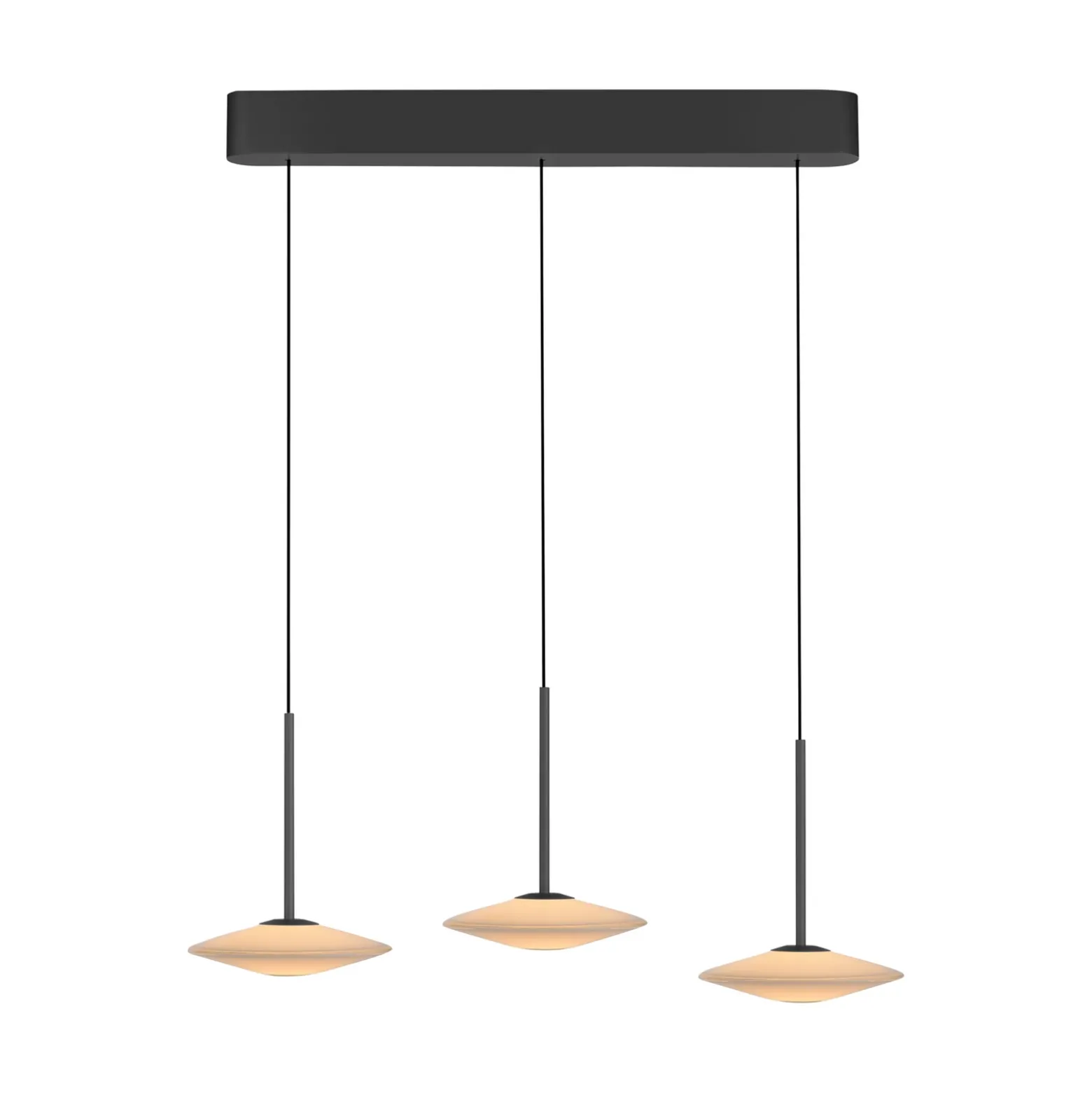 Lámpara colgante LED Elipsa de Paul Neuhaus, 3 luces, blanco/negro