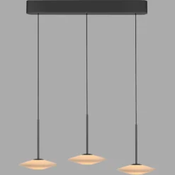 Lámpara colgante LED Elipsa de Paul Neuhaus, 3 luces, blanco/negro