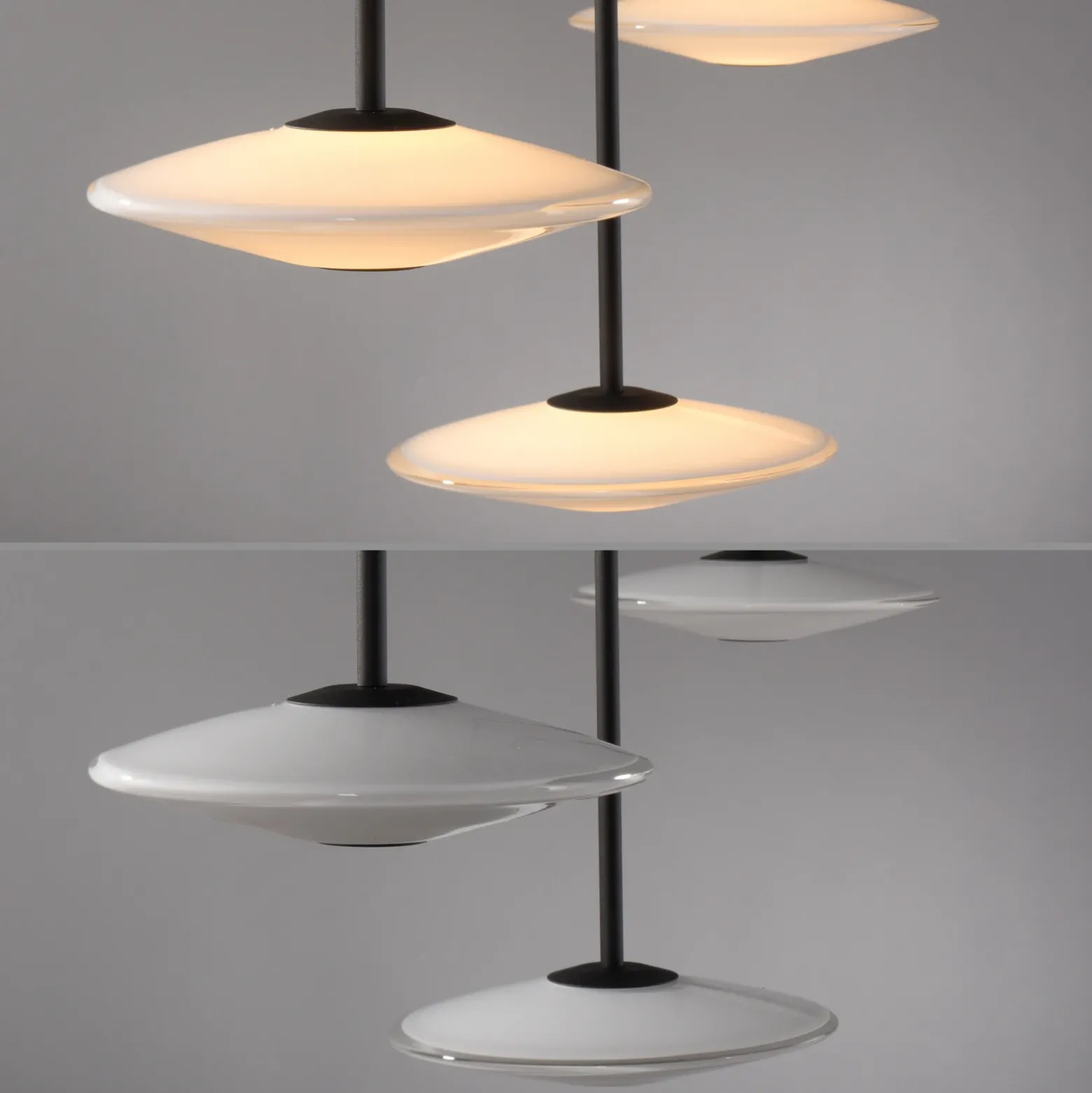 Lámpara colgante LED Elipsa de Paul Neuhaus, 3 luces, blanco/negro