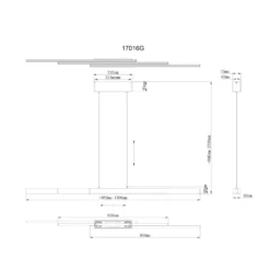 Lámpara colgante LED Ethan, color latón, 150 cm, extensible