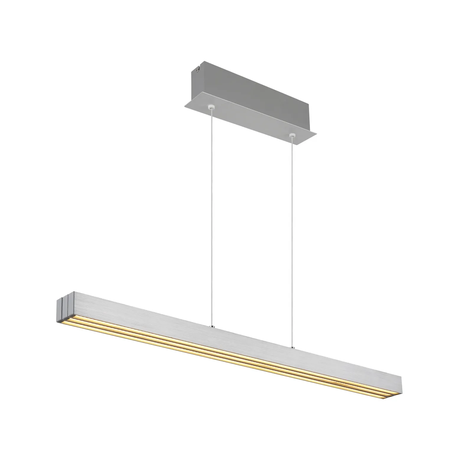 Lámpara colgante LED Ethan, color aluminio, metal, 150 cm, extensible