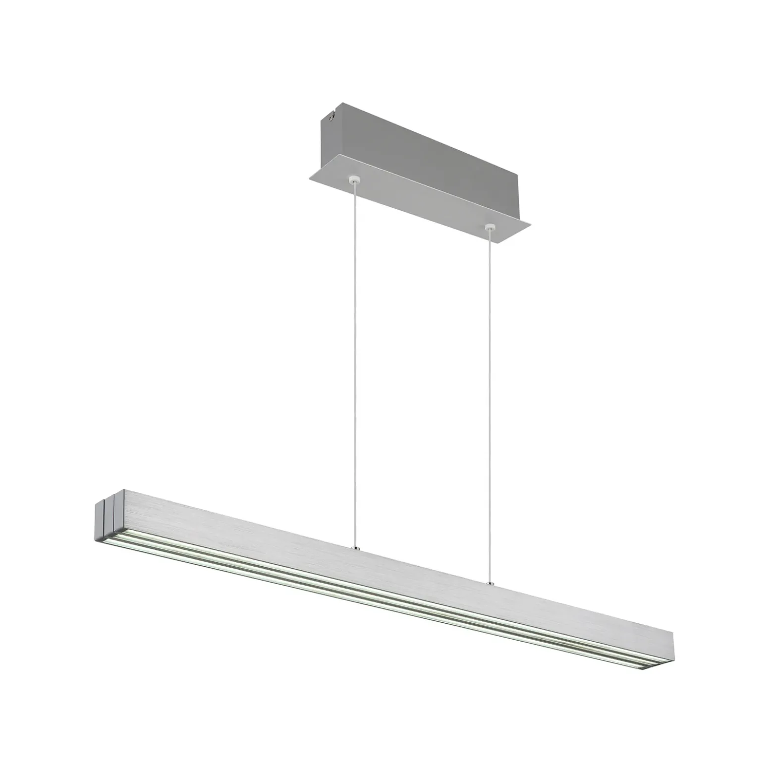 Lámpara colgante LED Ethan, color aluminio, metal, 150 cm, extensible
