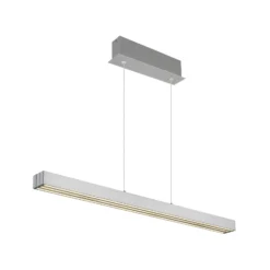 Lámpara colgante LED Ethan, color aluminio, metal, 150 cm, extensible