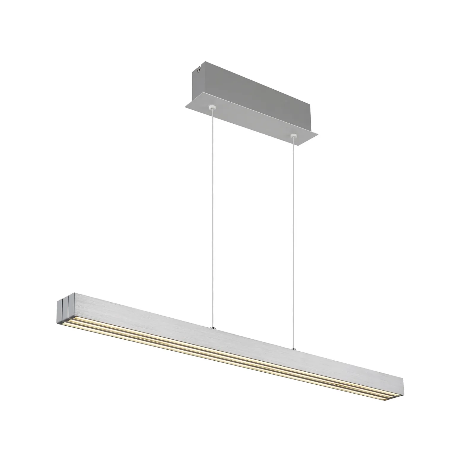 Lámpara colgante LED Ethan, color aluminio, metal, 150 cm, extensible