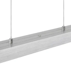 Lámpara colgante LED Ethan, color aluminio, metal, 150 cm, extensible