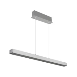 Lámpara colgante LED Ethan, color aluminio, metal, 150 cm, extensible