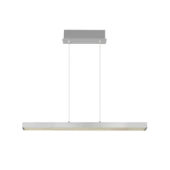 Lámpara colgante LED Ethan, color aluminio, metal, 150 cm, extensible