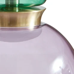 Lámpara colgante LED Fay de Lucande, morada/verde oscuro, cristal, Ø 15 cm