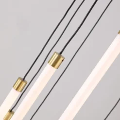 Lámpara colgante LED Flare, color latón, Ø 35 cm, CCT, 12 luces.