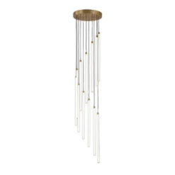 Lámpara colgante LED Flare, color latón, Ø 35 cm, CCT, 12 luces.