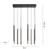 Lámpara colgante LED Flute, atenuable, 10 luces