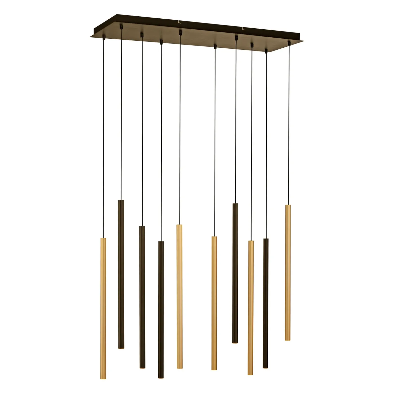 Lámpara colgante LED Flute, atenuable, 10 luces