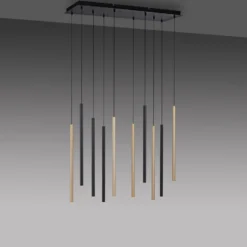 Lámpara colgante LED Flute, atenuable, 10 luces