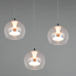Lámpara colgante LED Flynt, Ø 42 cm, color cromo, metal CCT 3 luces.
