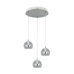 Lámpara colgante LED Flynt, Ø 42 cm, color cromo, metal CCT 3 luces.