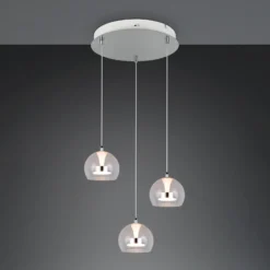 Lámpara colgante LED Flynt, Ø 42 cm, color cromo, metal CCT 3 luces.