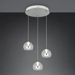 Lámpara colgante LED Flynt, Ø 42 cm, color cromo, metal CCT 3 luces.