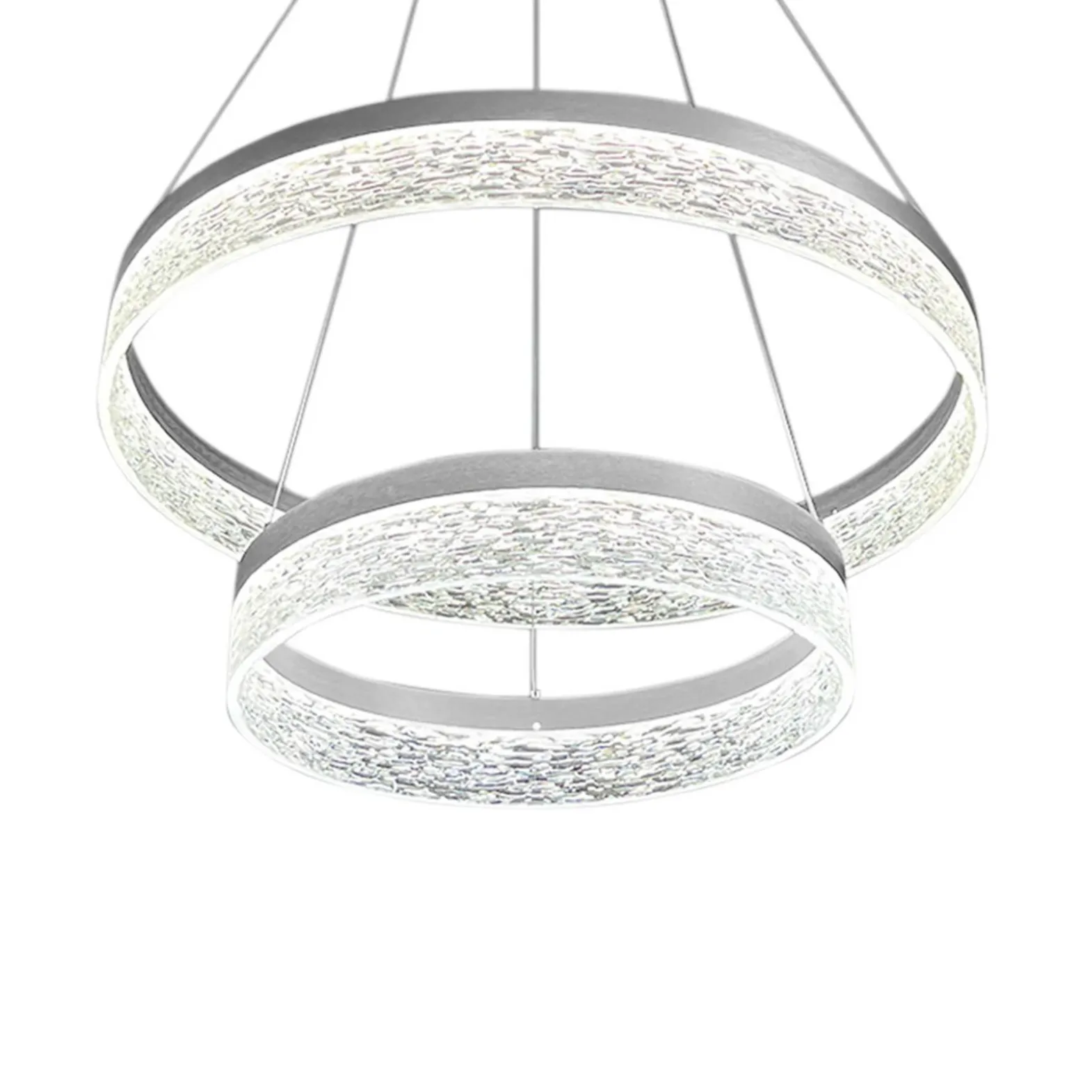Lámpara colgante LED Gala, plateada, metal, Ø 60 cm, 4000 K