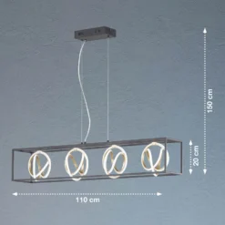 Lámpara colgante LED Gisi, CCT, atenuable, 4 luces