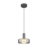 Lámpara colgante LED Grant, Ø 22 cm, gris humo, cristal