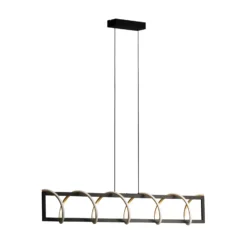 Lámpara colgante LED Gwen, negro/oro, metal, CCT, atenuable