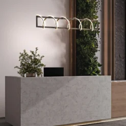 Lámpara colgante LED Gwen, negro/oro, metal, CCT, atenuable