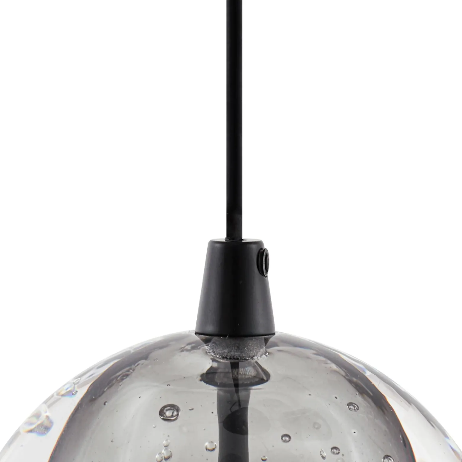 Lámpara colgante LED Hayley de Lucande, negra, 3 luces, cristal