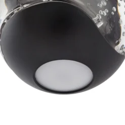 Lámpara colgante LED Hayley de Lucande, negra, 3 luces, cristal