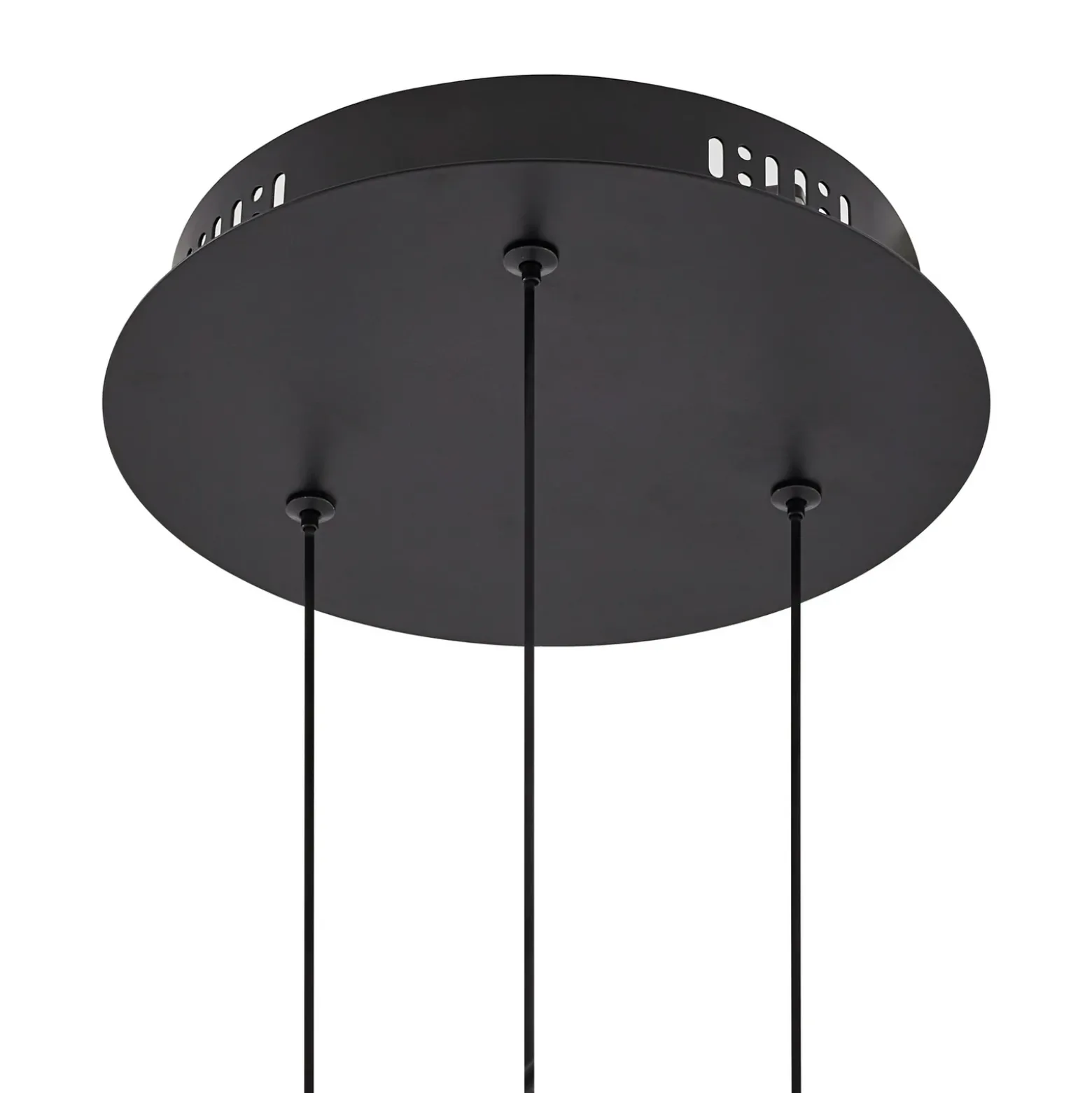 Lámpara colgante LED Hayley de Lucande, negra, 3 luces, cristal