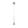 Lámpara colgante LED Helestra DUC, cromada, IP44, Ø 7 cm