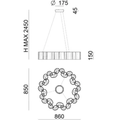 lámpara colgante LED Honey, atenuable, redonda, 86 cm