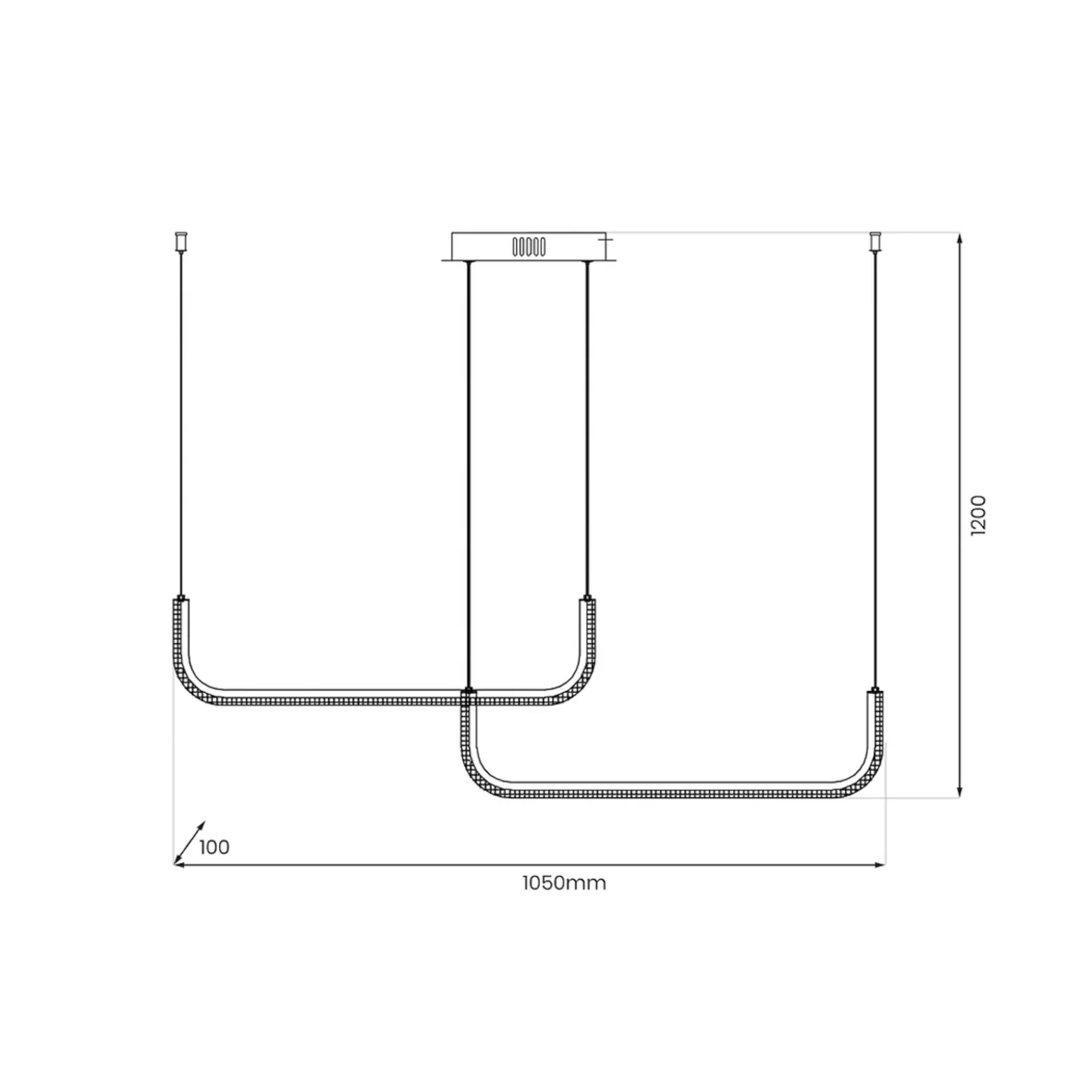 Lámpara colgante LED Horizon, metal, negro, 4000 K