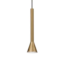 Lámpara colgante LED IDEAL LUX Diesis, color latón, Ø 6 cm, metal