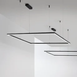 Lámpara colgante LED Ideal Lux Oracle Slim 90 x 90 cm negro 3000 K